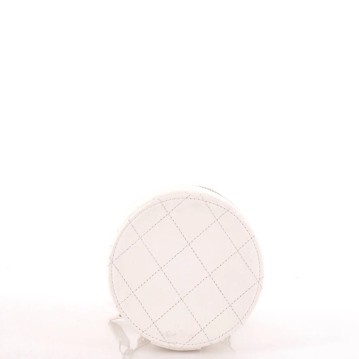 CC Round Vanity Case with Chain Quilted Lambskin Mini - Deep Luxury