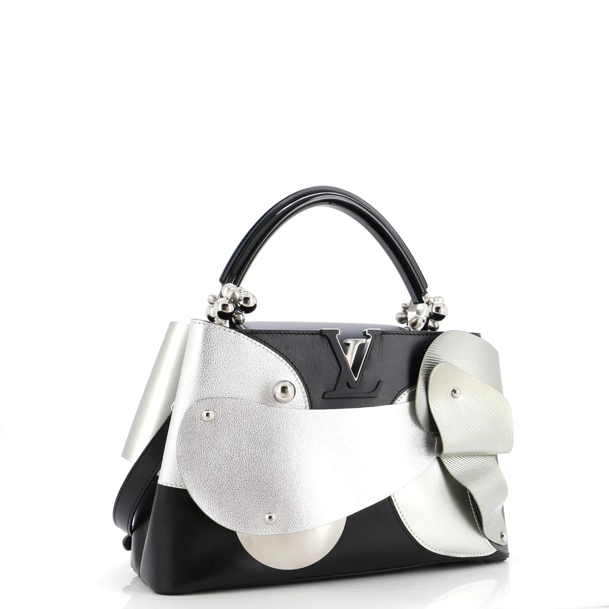 Liu Wei ArtyCapucines Bag Leather with Applique MM - Deep Luxury