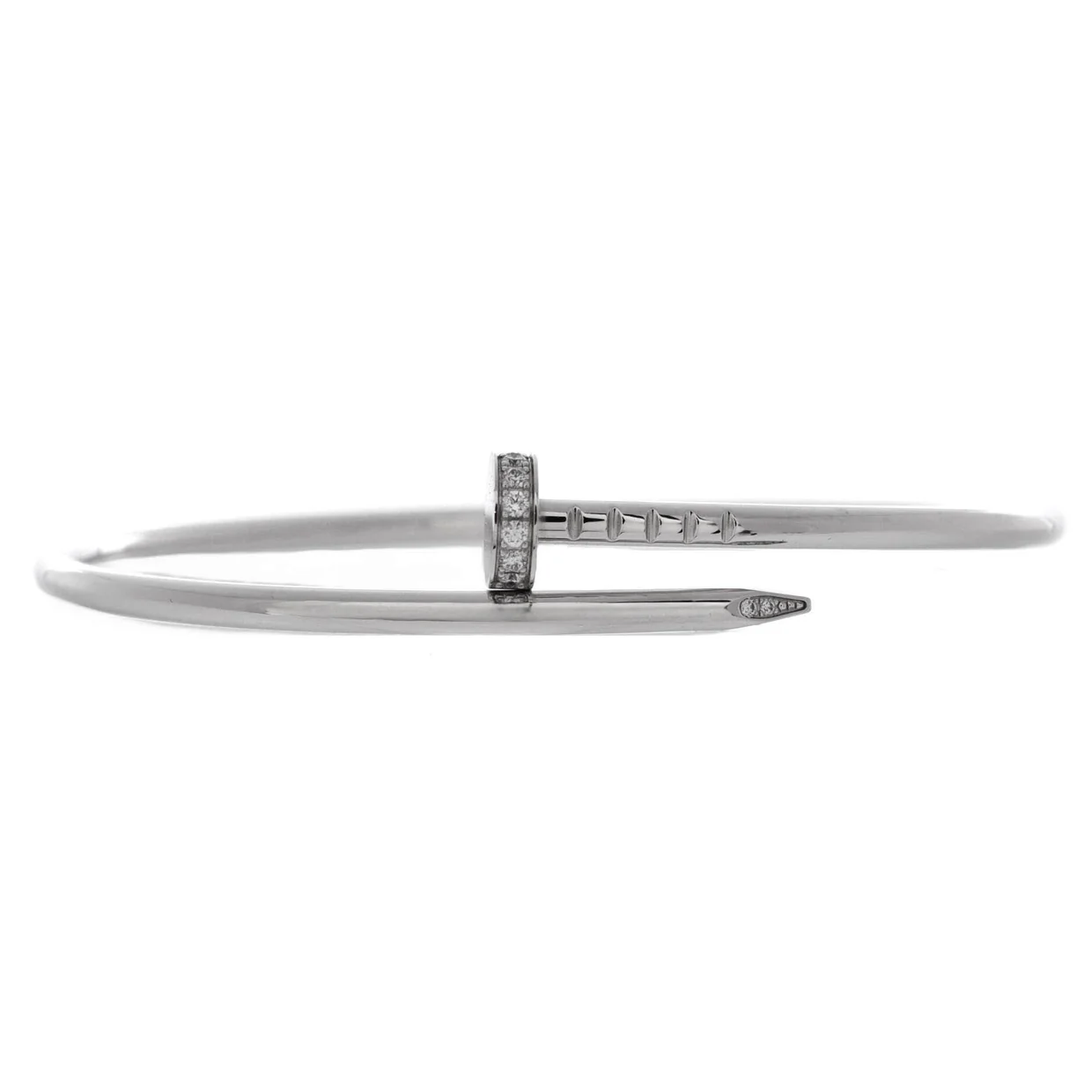 Juste un Clou Bracelet 18K White Gold with Diamonds Small - Deep Luxury