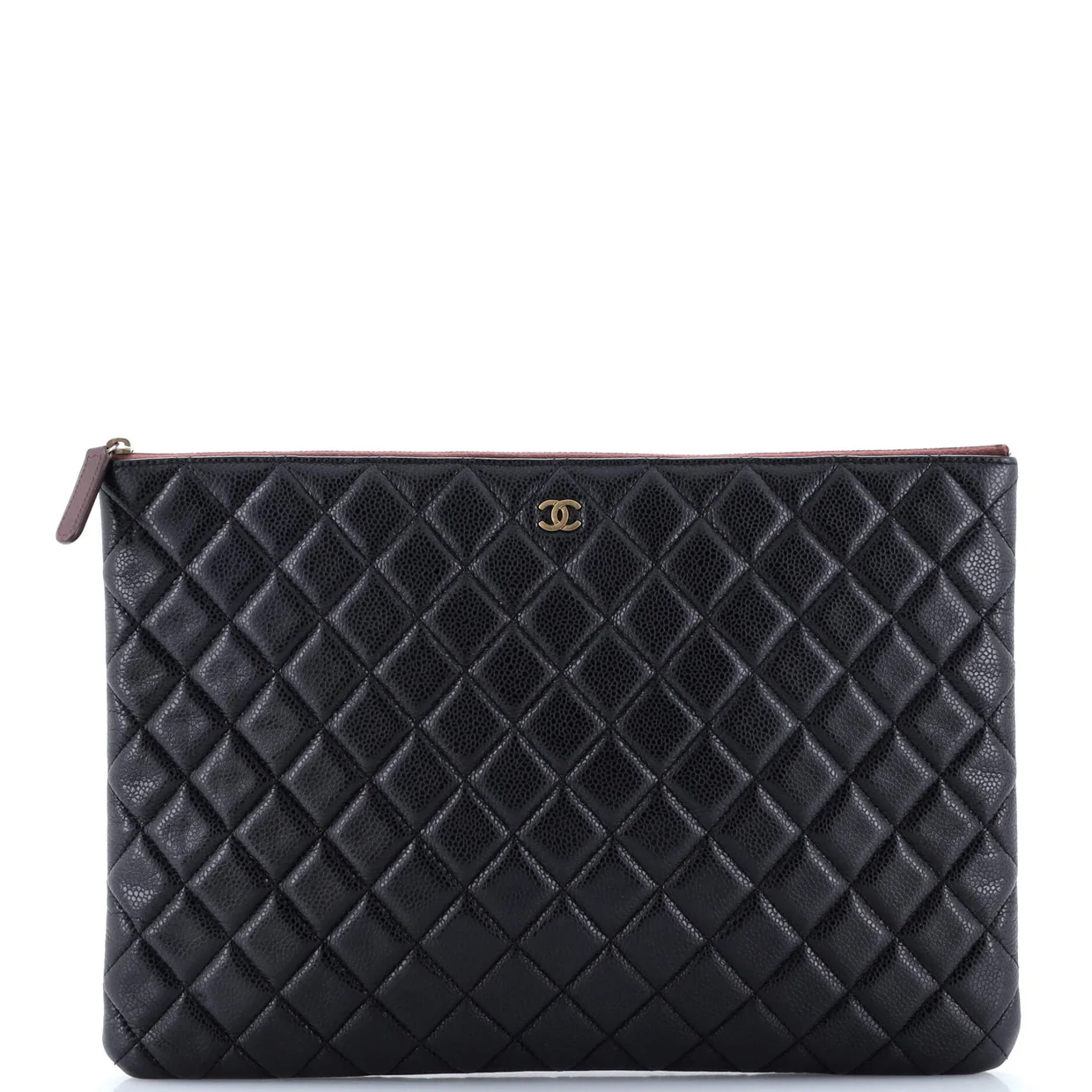 O Case Clutch Quilted Caviar Large - Deep Luxury