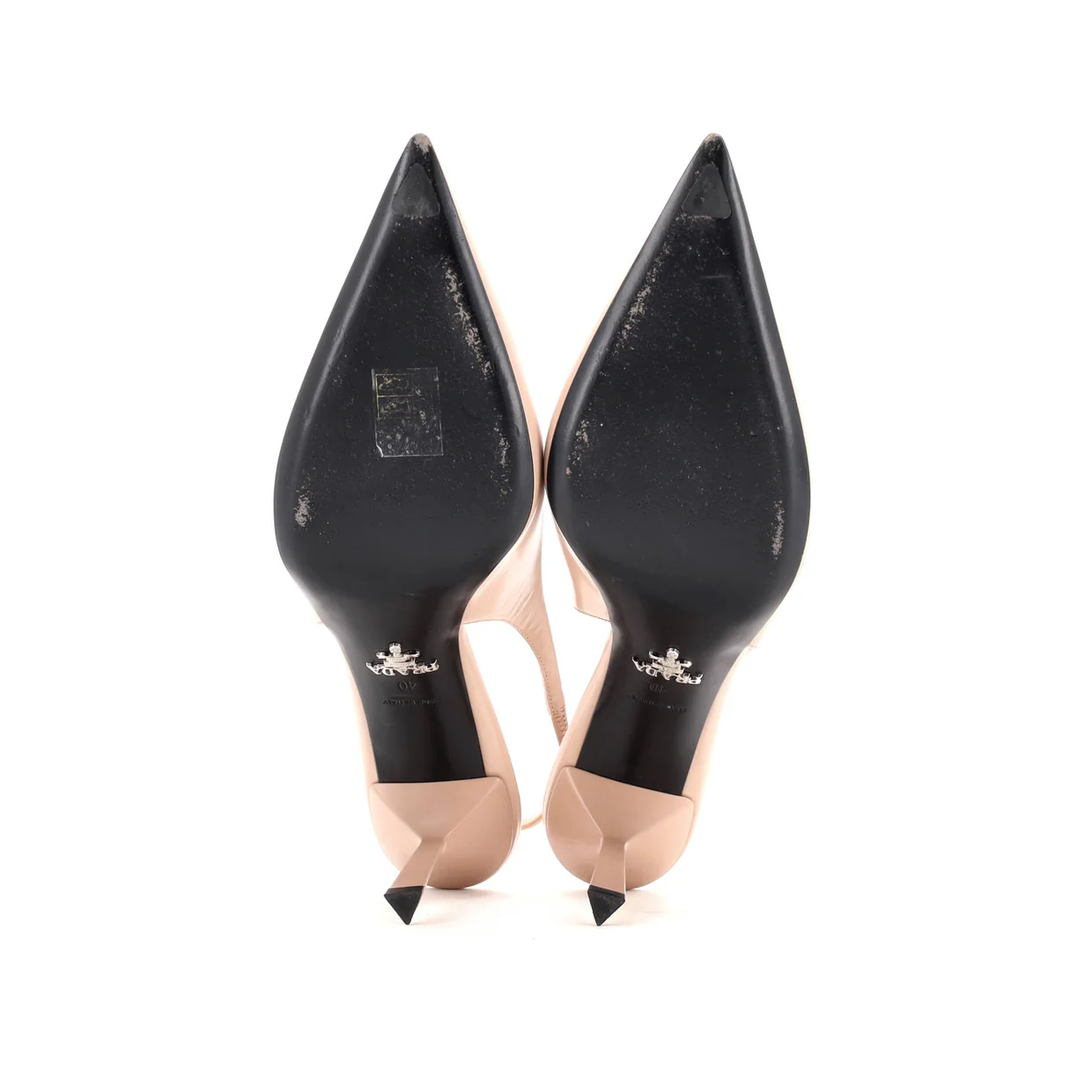Women's Triangle Logo Slingback Pumps Leather - Deep Luxury