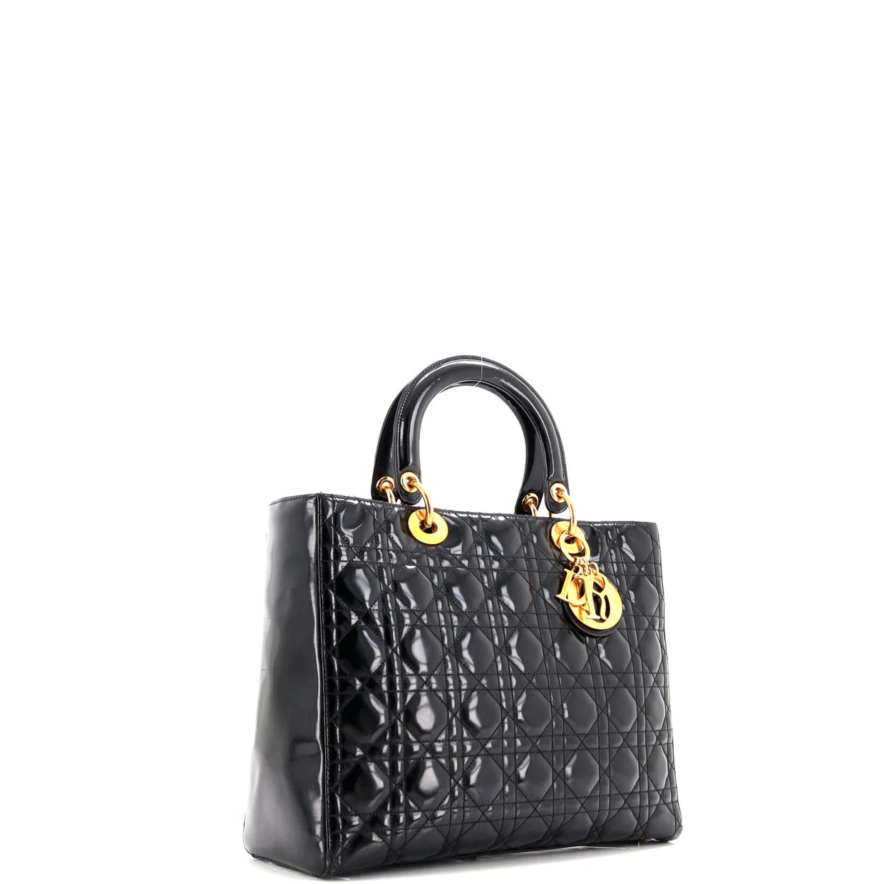Lady Dior Bag Cannage Quilt Patent Large - Deep Luxury
