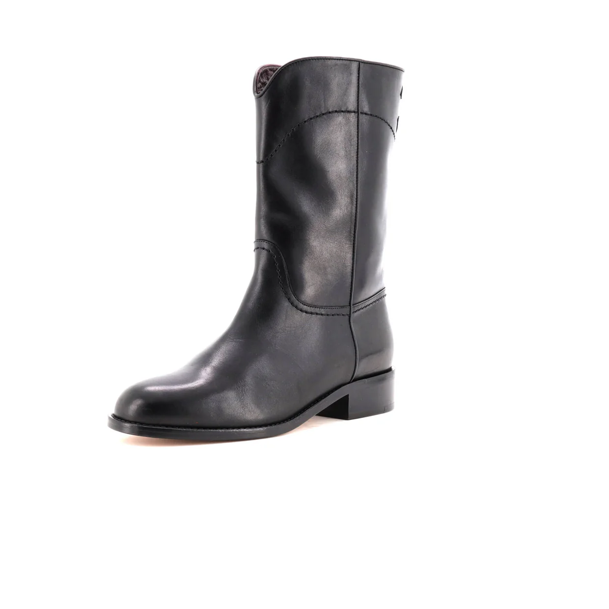 Women's CC Logo Moto Boots Leather - Deep Luxury