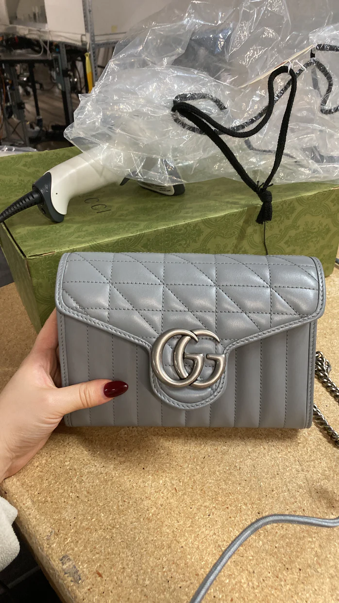 GG Marmont Chain Wallet Mixed Matelasse Leather Mini - Deep Luxury