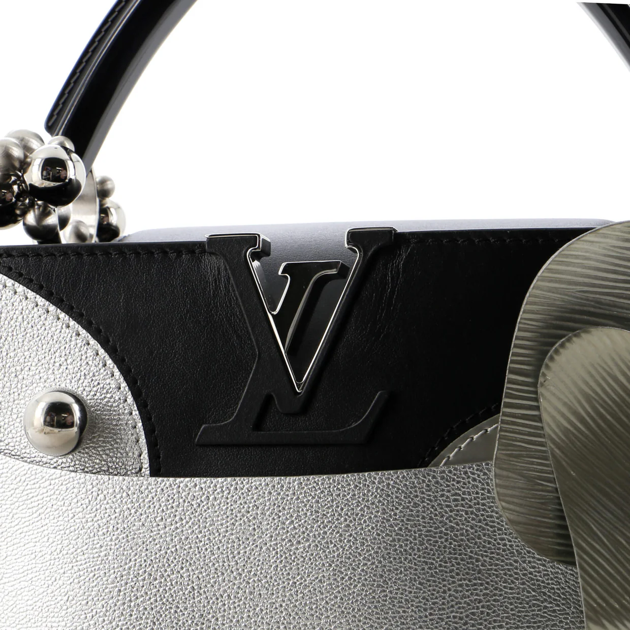 Liu Wei ArtyCapucines Bag Leather with Applique MM - Deep Luxury