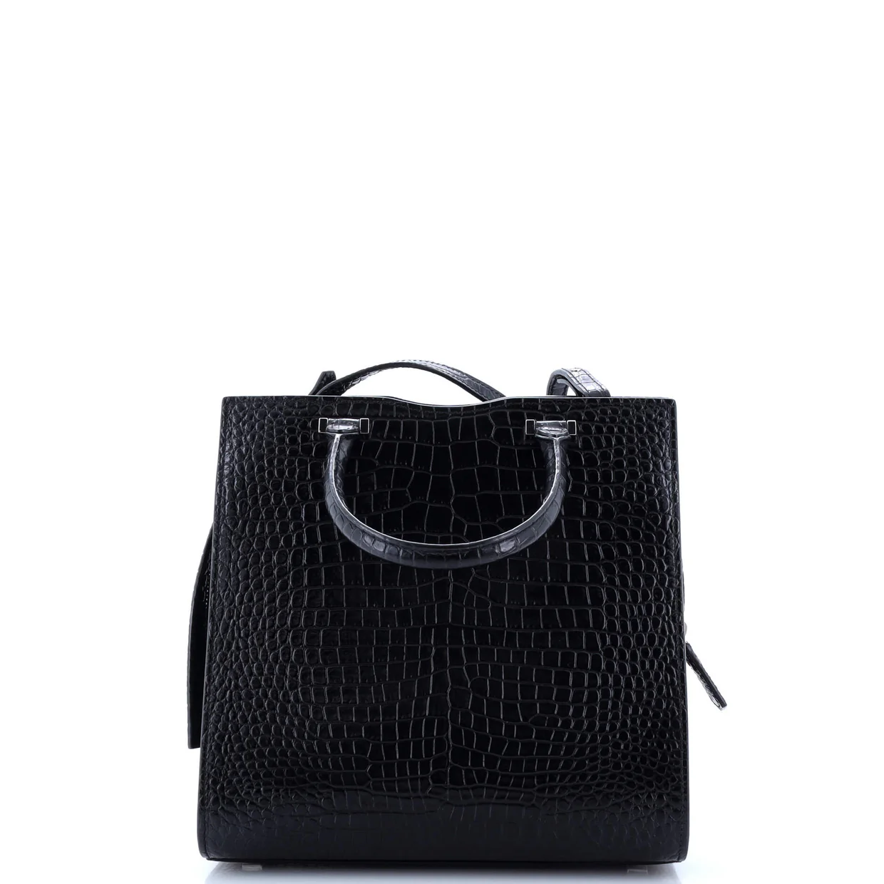 Uptown Tote Crocodile Embossed Leather Small - Deep Luxury