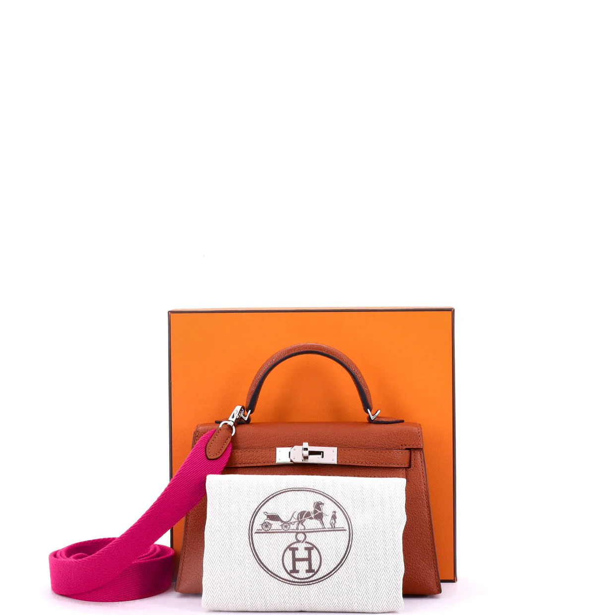 Kelly Mini II Amazone Handbag Brown Chevre Mysore with Palladium Hardware 20 - Deep Luxury