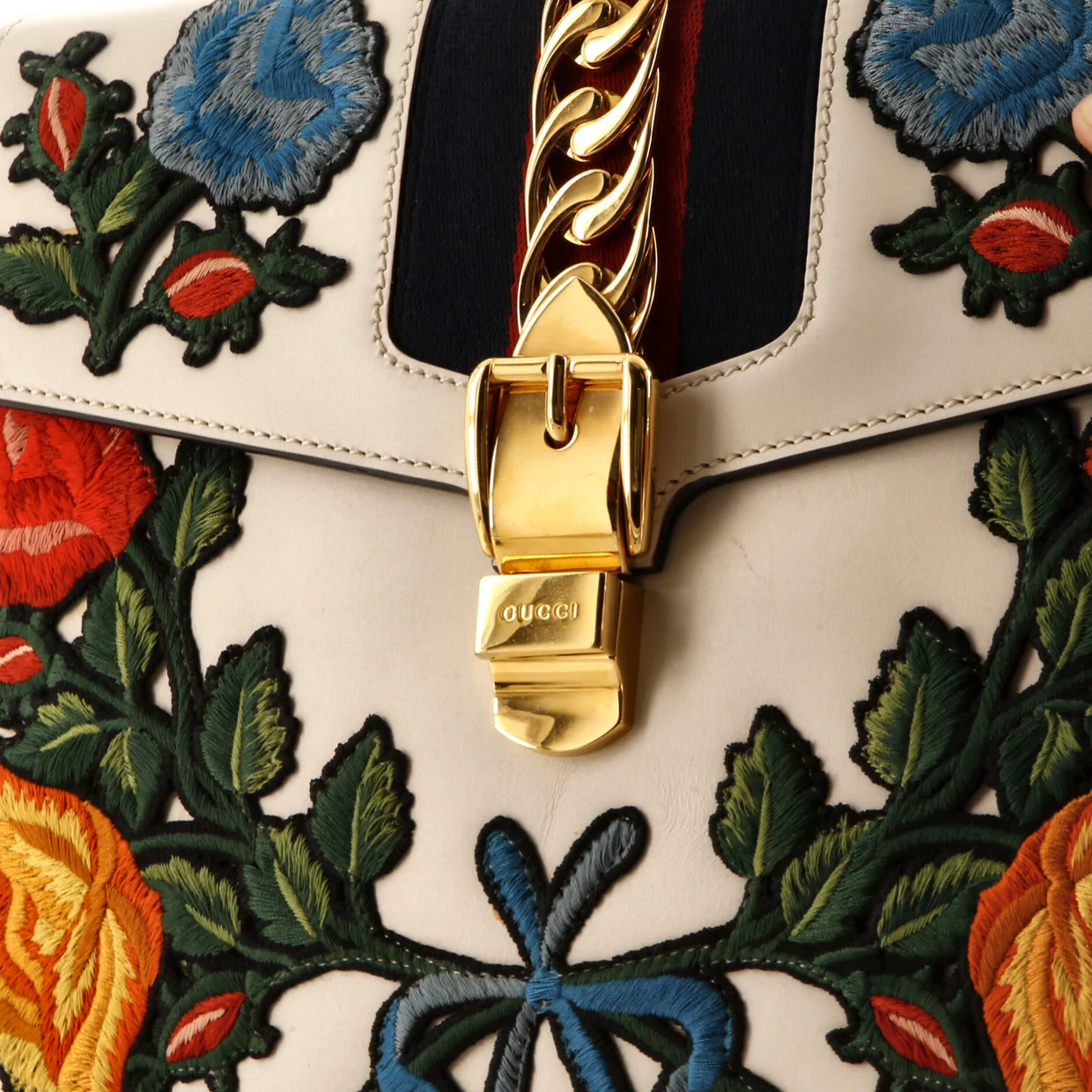 Sylvie Top Handle Bag Embroidered Leather Medium - Deep Luxury