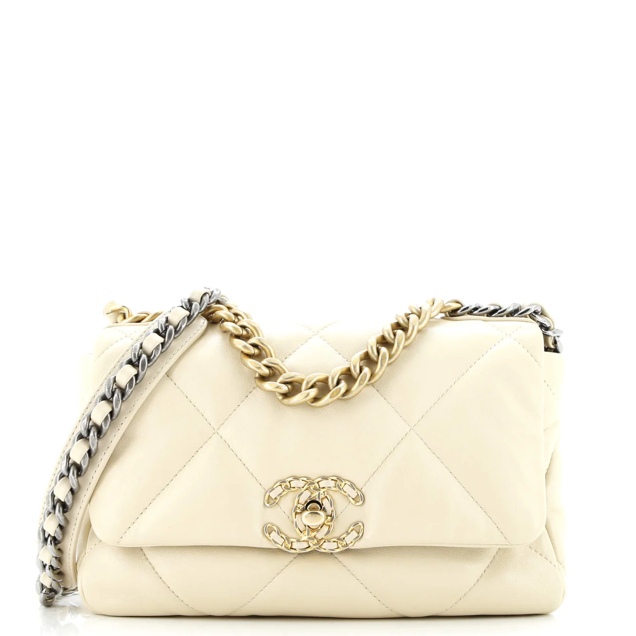 19 Flap Bag Quilted Leather Medium - Deep Luxury