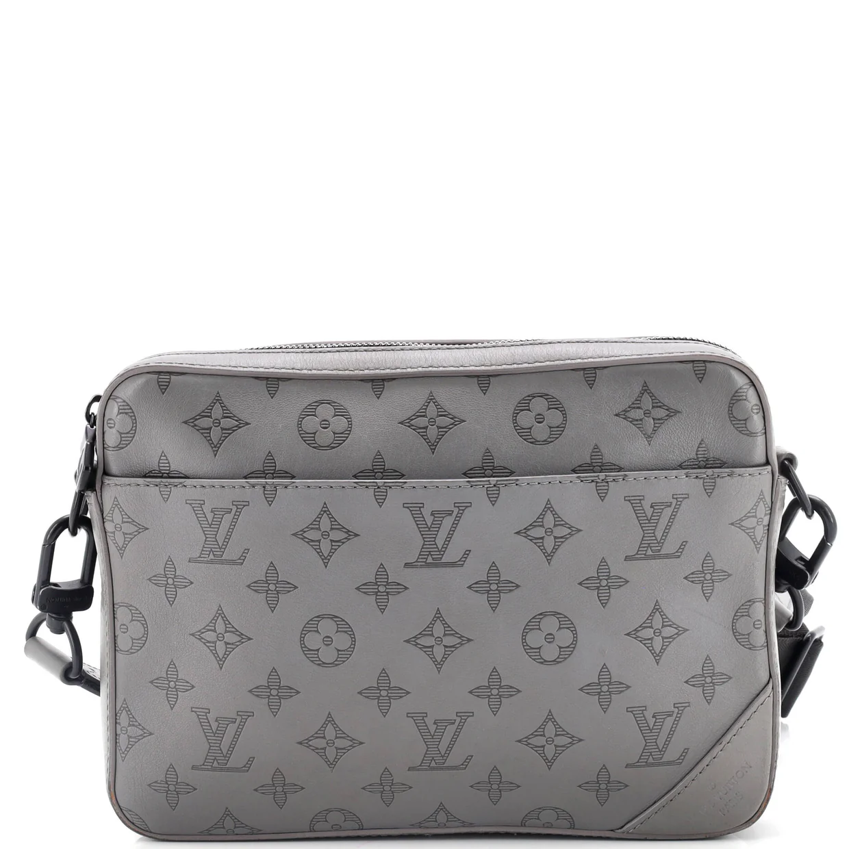 Duo Messenger Bag Monogram Shadow Leather - Deep Luxury