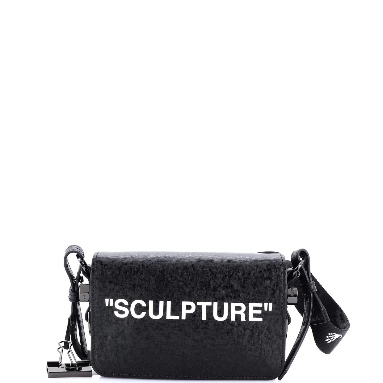 Binder Clip Flap Bag Printed Leather Small - Deep Luxury