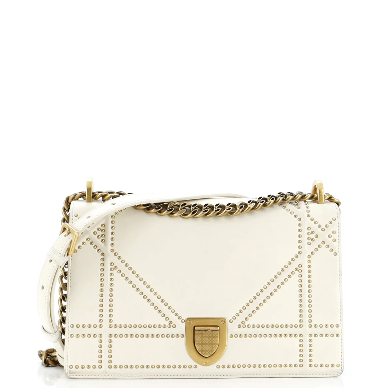 Diorama Flap Bag Studded Leather Medium - Deep Luxury