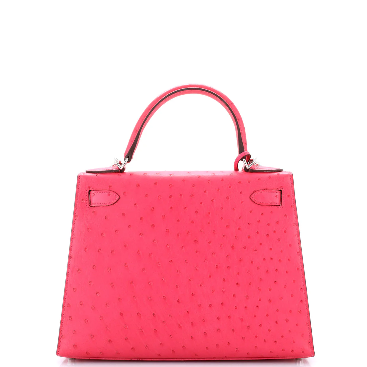 Kelly Handbag Rose Tyrien Ostrich with Palladium Hardware 28 - Deep Luxury