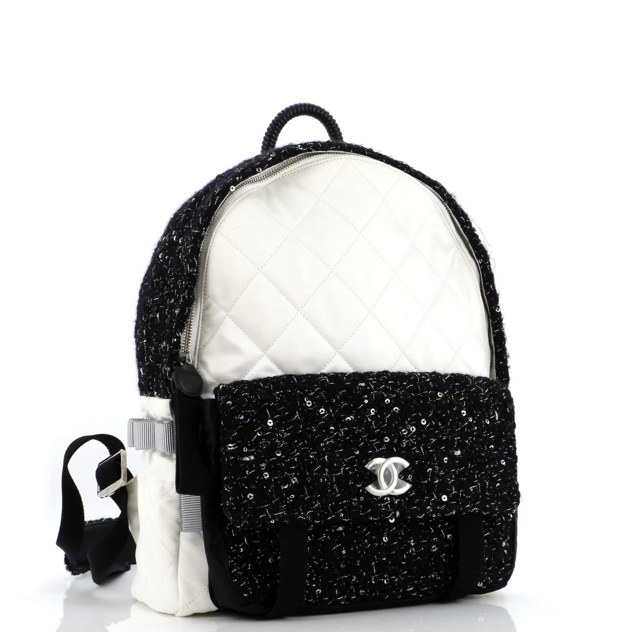 Astronaut Essentials Backpack Quilted Nylon with Tweed Medium - Deep Luxury