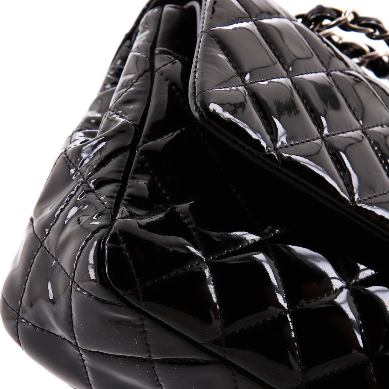 Classic Double Flap Bag Quilted Patent Medium - Deep Luxury