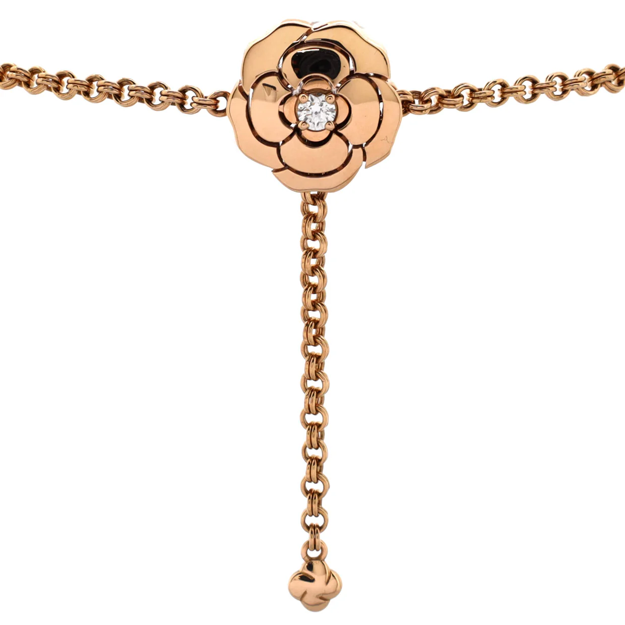 Camellia Chain Bracelet 18K Rose Gold with Diamond - Deep Luxury