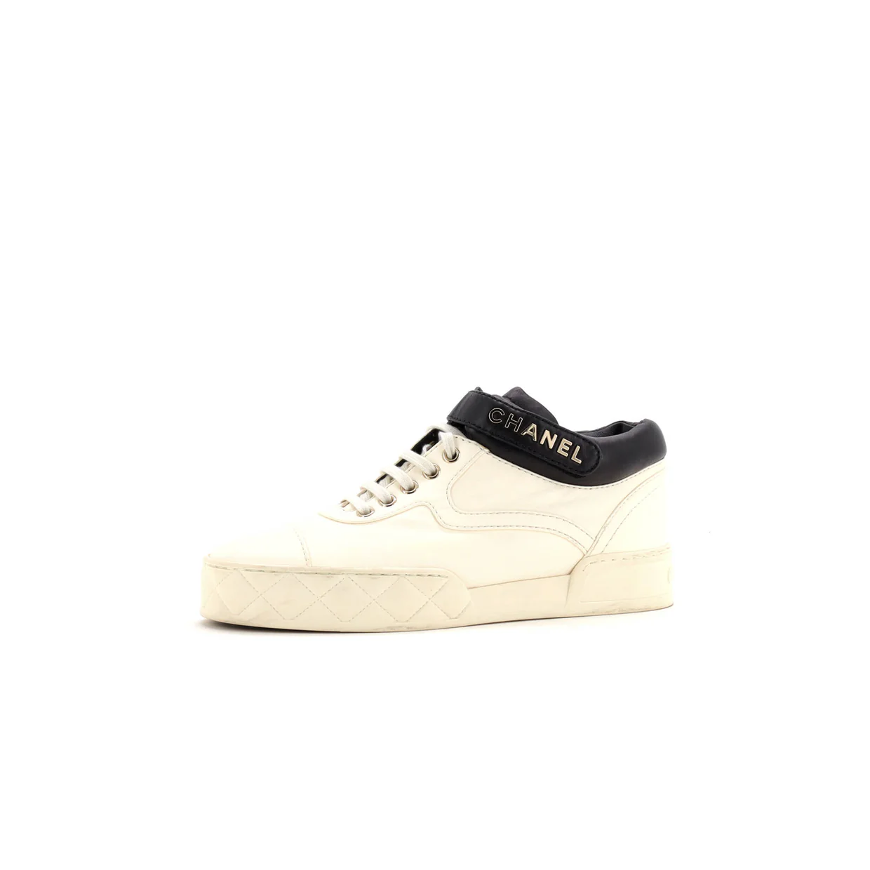 Women's Logo Strap Lace Up Sneakers Leather - Deep Luxury