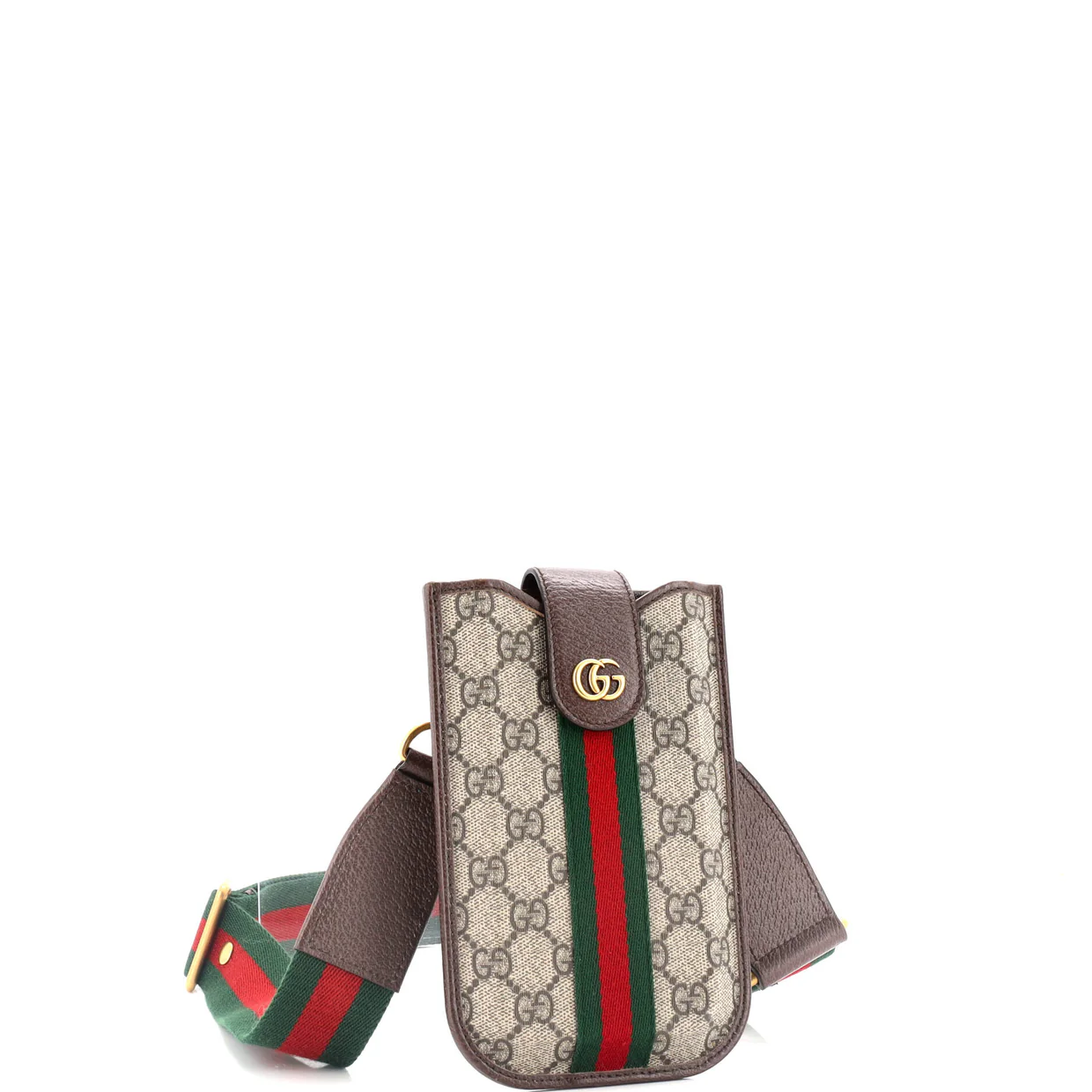 Ophidia Flap Phone Holder Crossbody Bag GG Coated Canvas - Deep Luxury