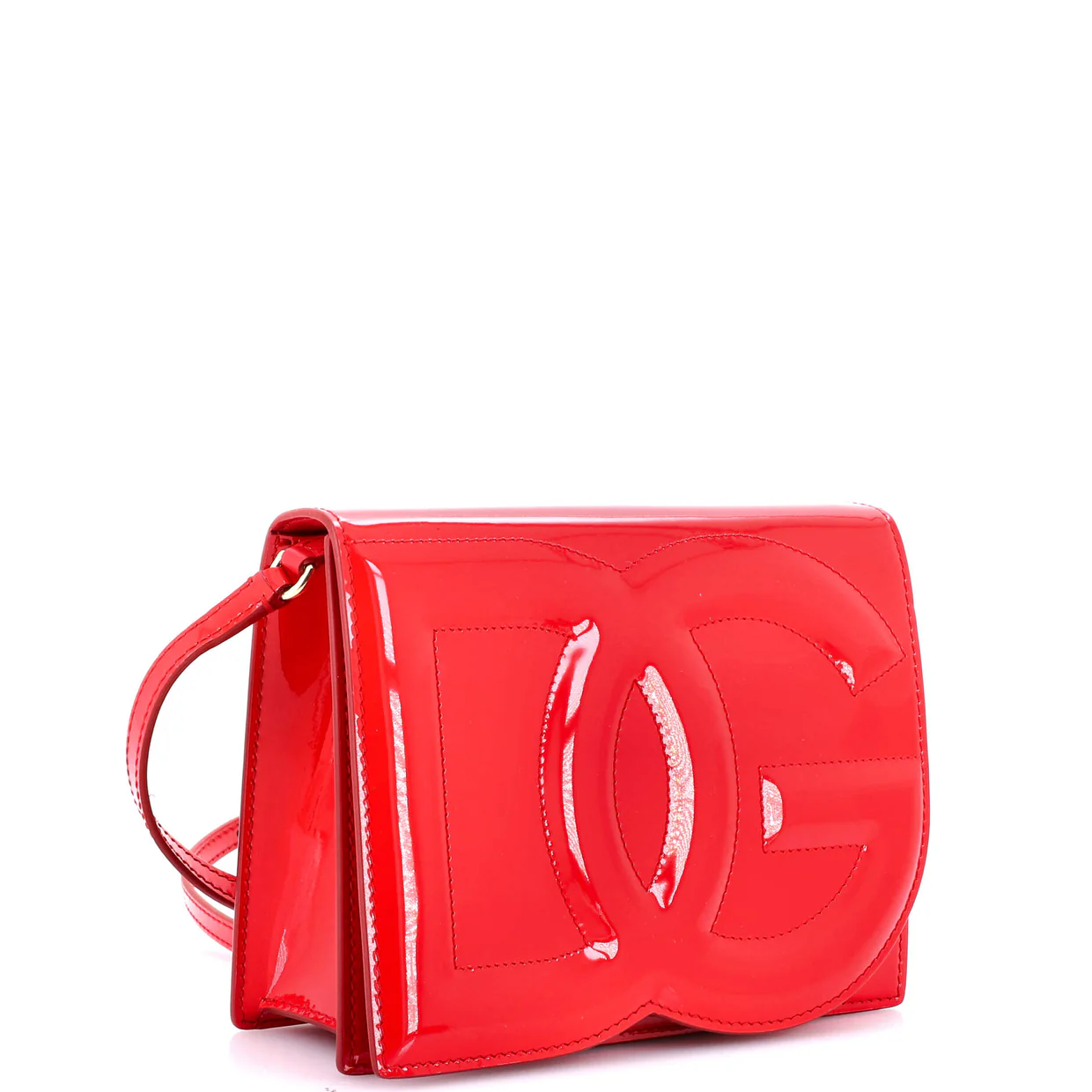 DG Logo Flap Shoulder Bag Leather Small - Deep Luxury