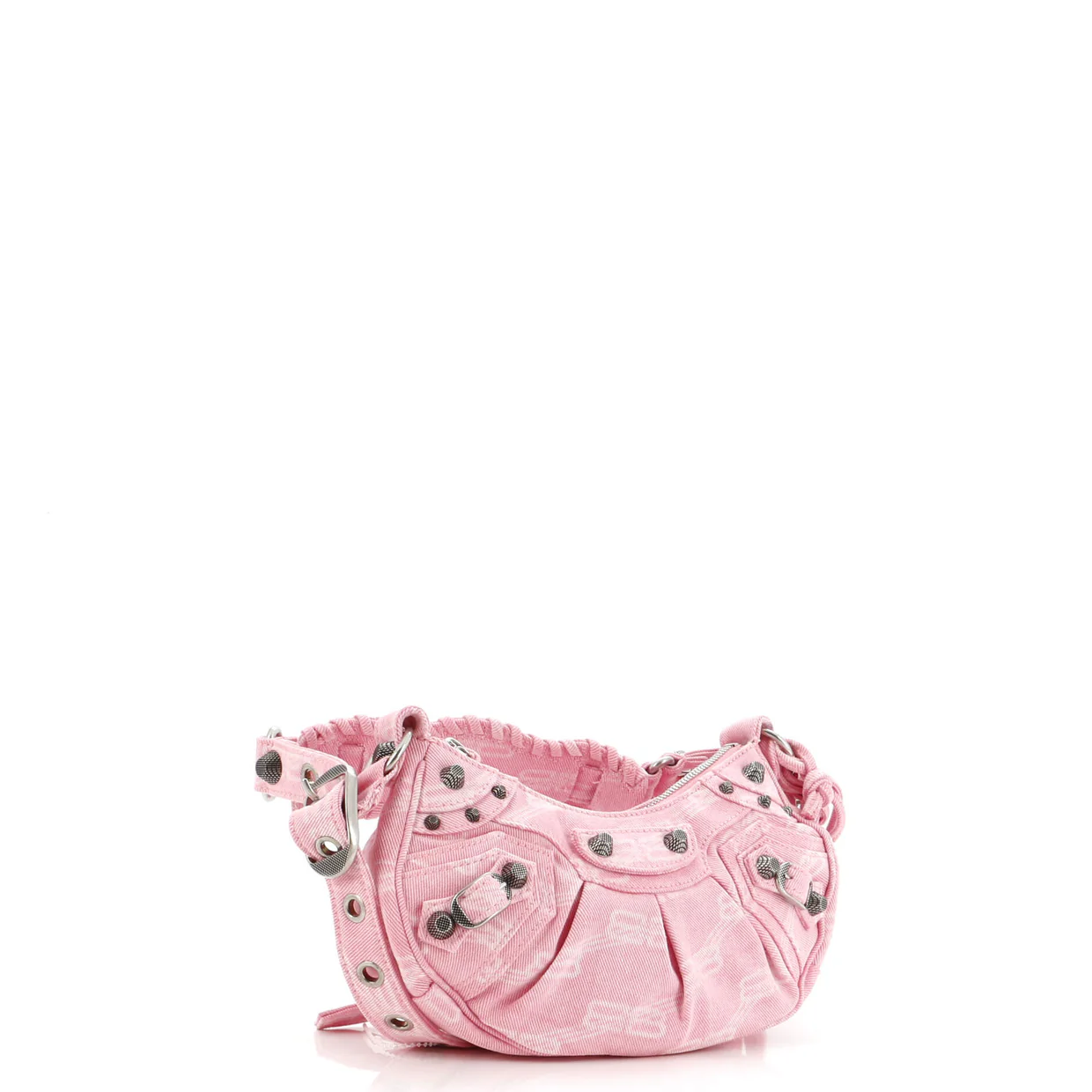 Le Cagole Giant Studs Shoulder Bag BB Denim XS - Deep Luxury