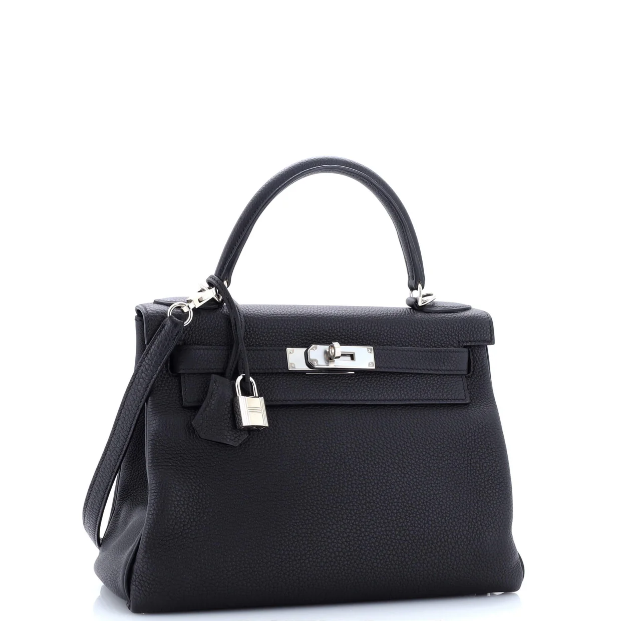 Kelly Handbag Noir Togo with Palladium Hardware 28 - Deep Luxury