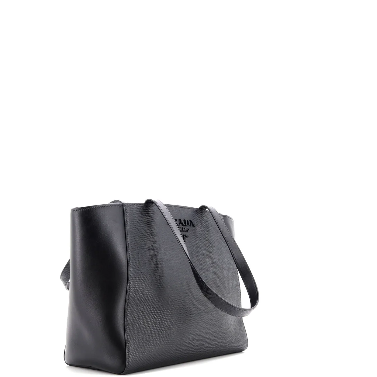 Monochrome Shopping Tote Saffiano with City Calf Small - Deep Luxury