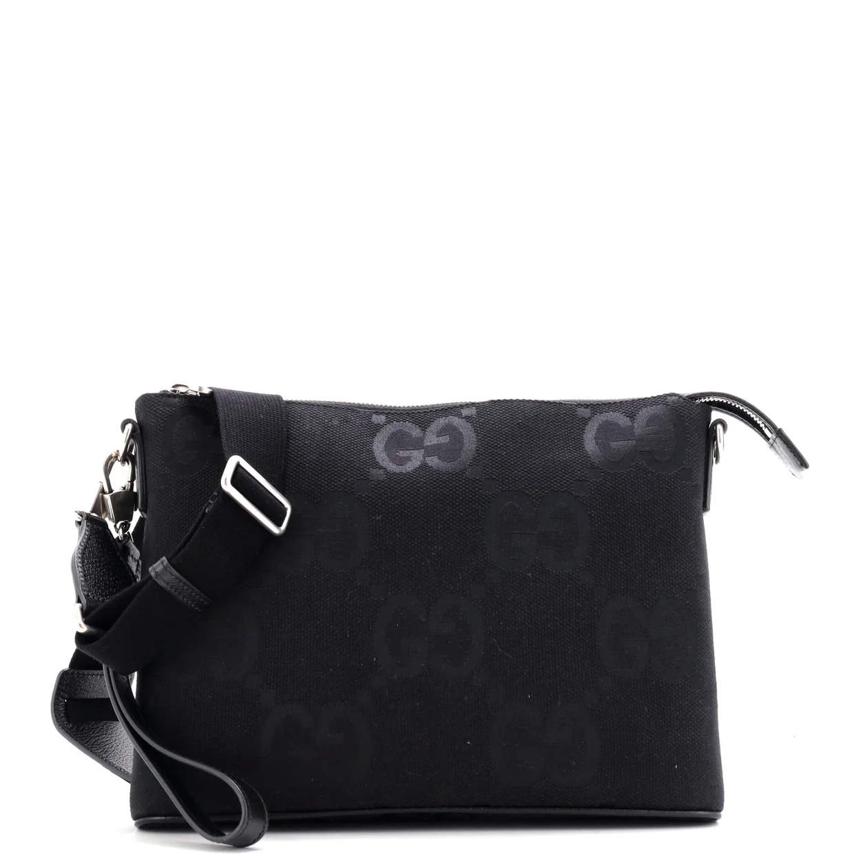 Zip Messenger Bag Jumbo GG Canvas - Deep Luxury