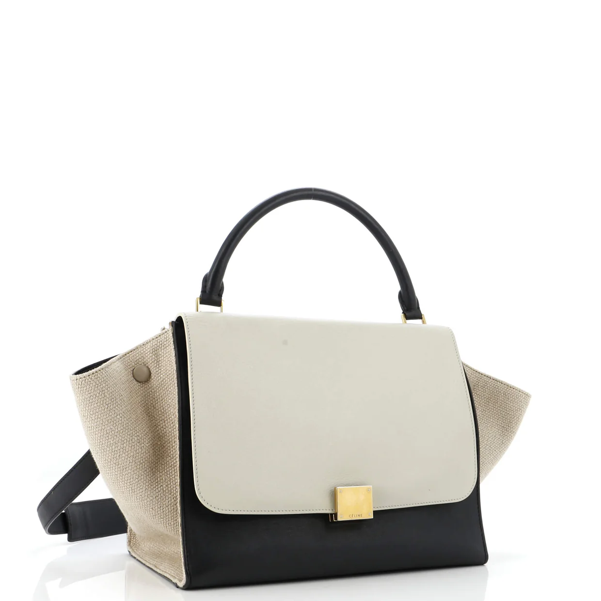 Trapeze Bag Leather with Canvas Medium - Deep Luxury