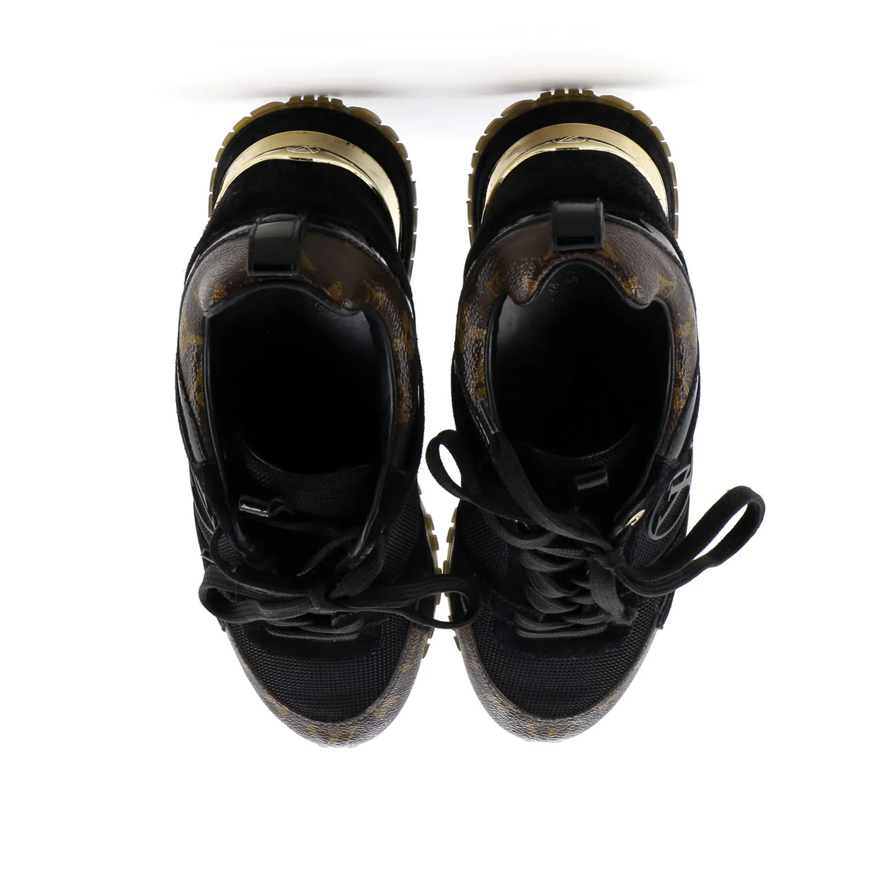 Women's Run Away Sneakers Mesh with Monogram Canvas and Suede - Deep Luxury
