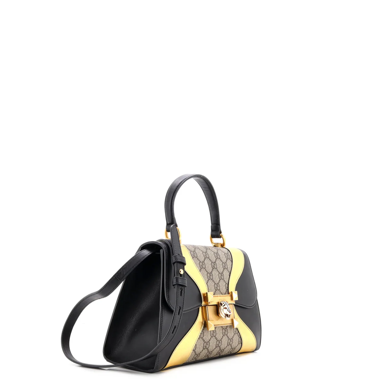 Osiride Top Handle Bag GG Coated Canvas and Leather Small - Deep Luxury