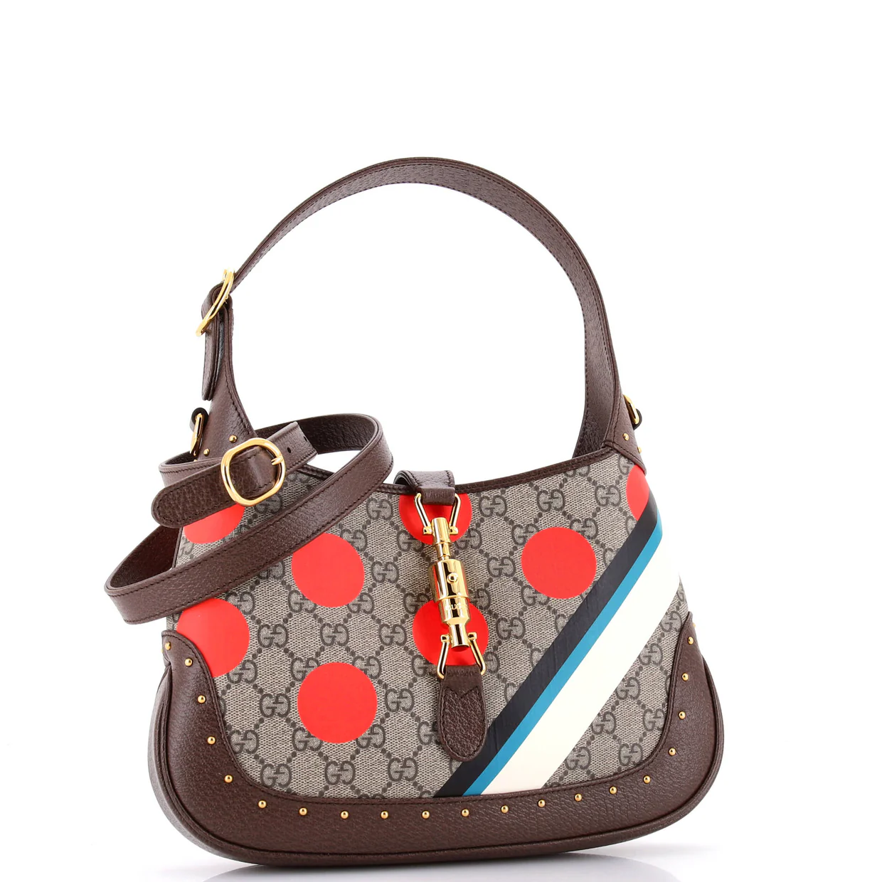 Jackie 1961 Hobo Studded Printed GG Coated Canvas Small - Deep Luxury