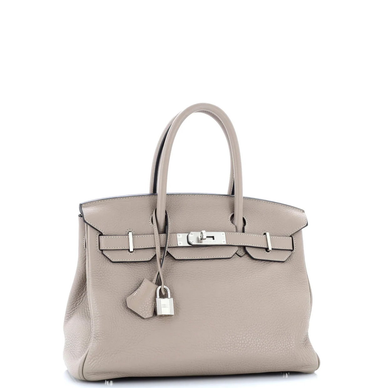 Birkin Handbag Grey Clemence with Palladium Hardware 30 - Deep Luxury