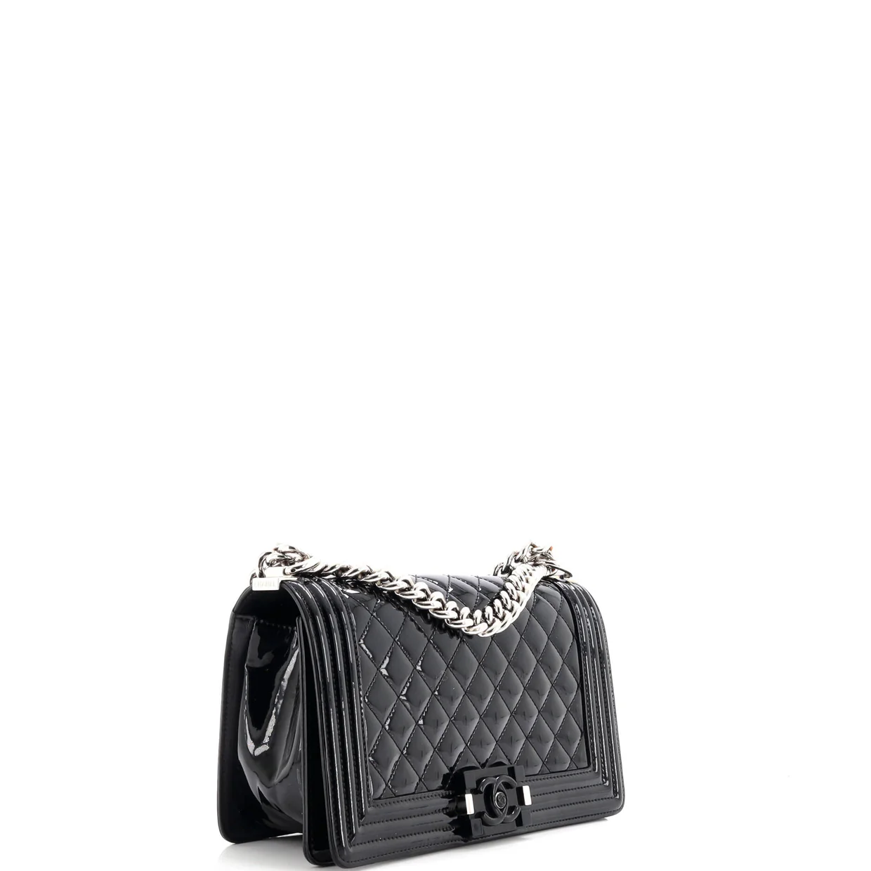 Boy Flap Bag Quilted Plexiglass Patent Old Medium - Deep Luxury