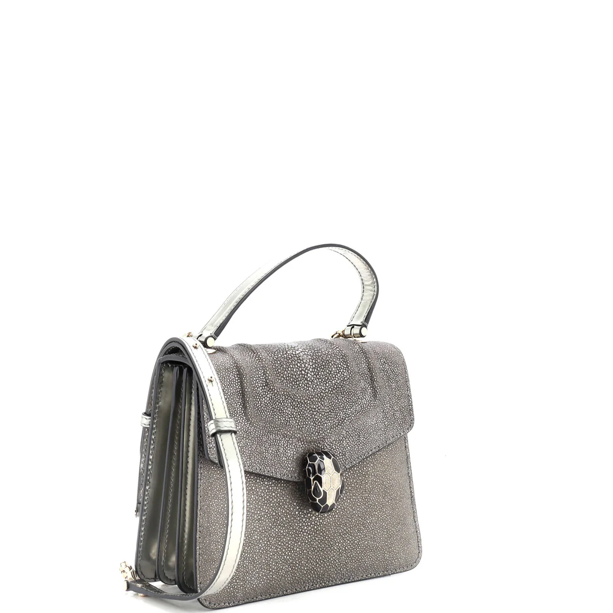 Serpenti Forever Top Handle Bag Stingray Small - Deep Luxury