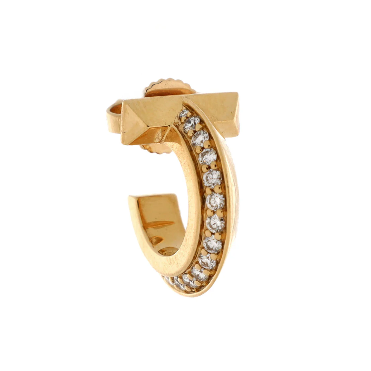 T1 Hoop Earrings 18K Yellow Gold with Diamonds Extra Small - Deep Luxury