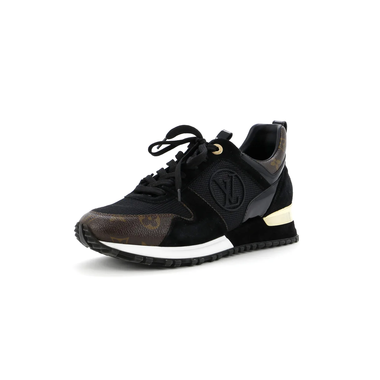 Women's Run Away Sneakers Mesh with Monogram Canvas and Suede - Deep Luxury
