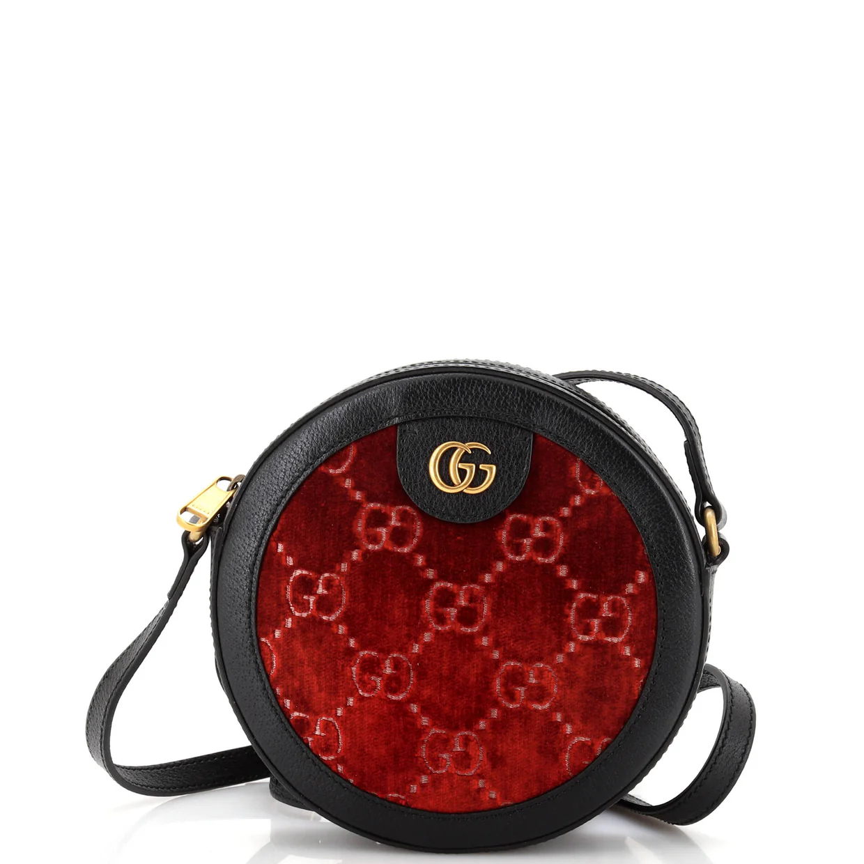 Ophidia Round Shoulder Bag GG Velvet Mini - Deep Luxury