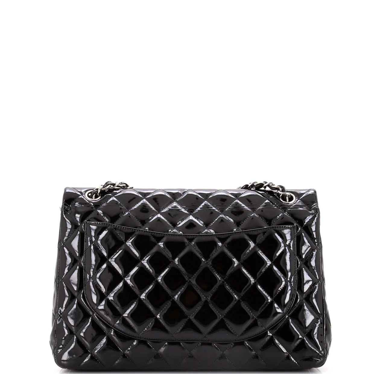 Classic Double Flap Bag Quilted Patent Maxi - Deep Luxury