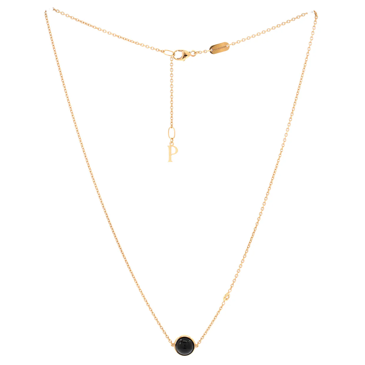 Possession Pendant Necklace 18K Rose Gold with Onyx and Diamond - Deep Luxury