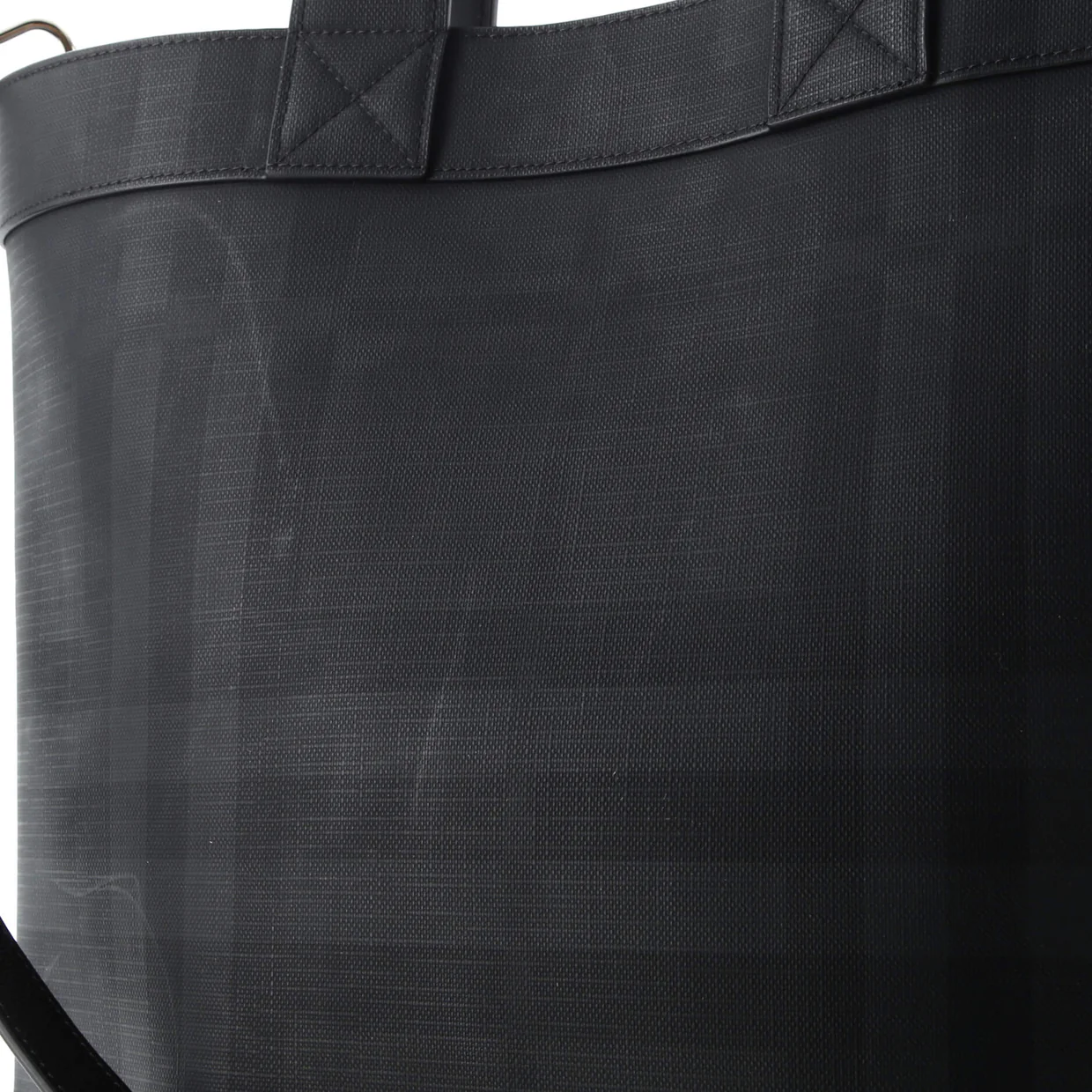 Logo Graphic Convertible Tote London Check Coated Canvas Large - Deep Luxury