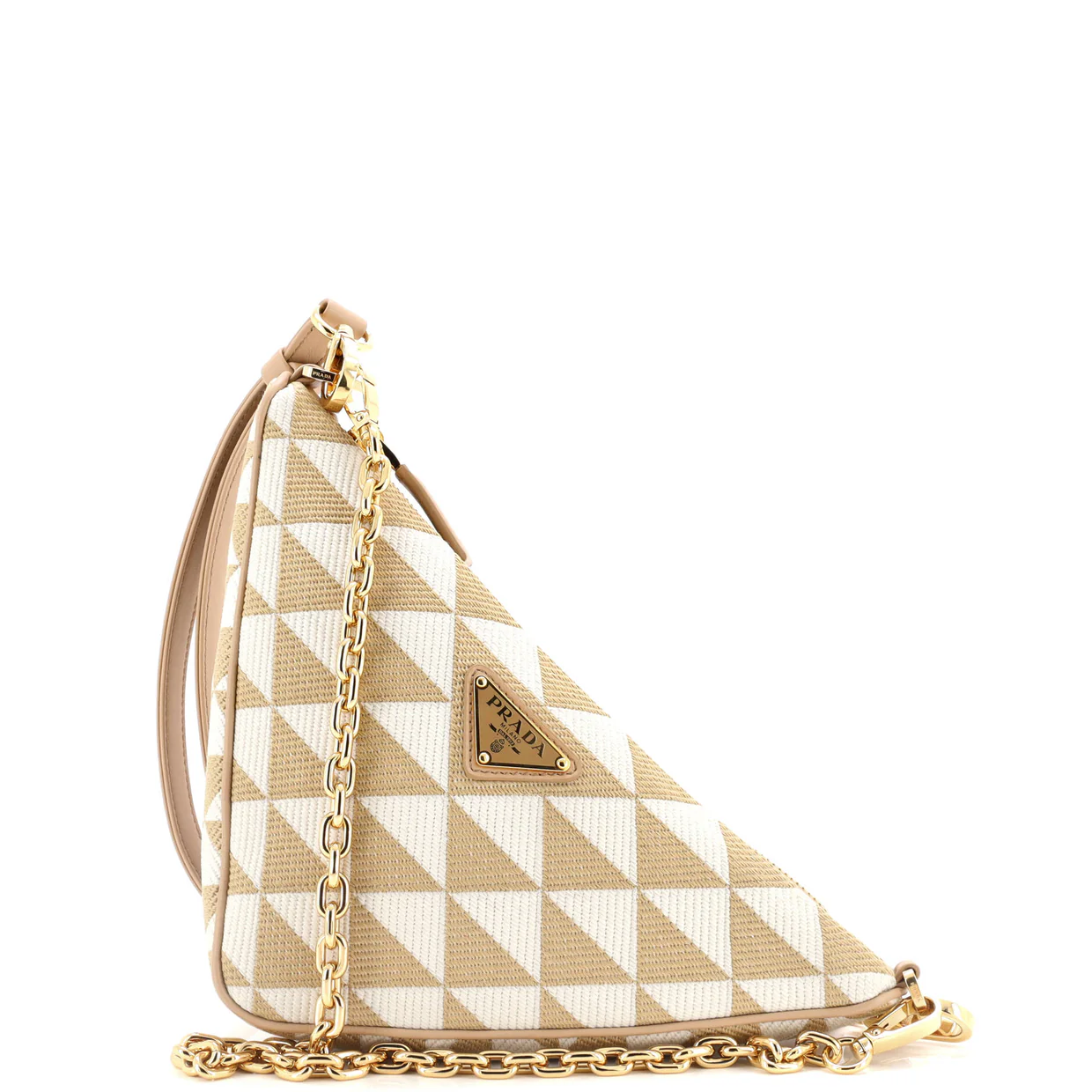 Symbole Triangle Bag Leather and Jacquard Mini - Deep Luxury
