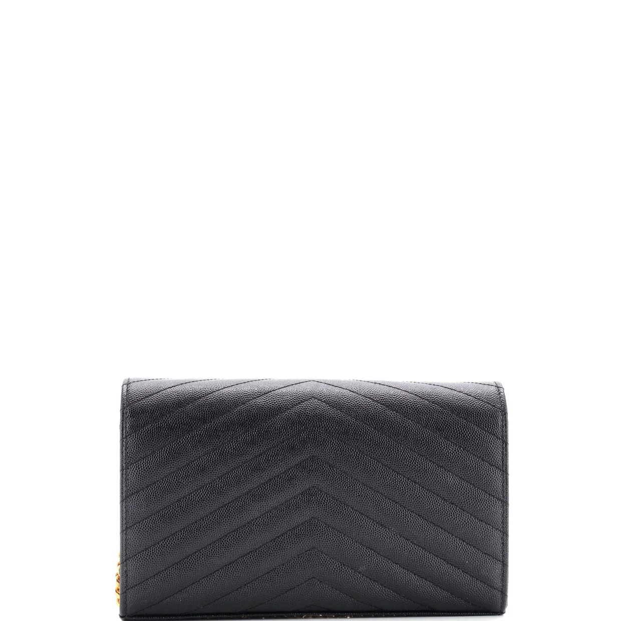 Classic Monogram Wallet on Chain Matelasse Chevron Leather Medium - Deep Luxury
