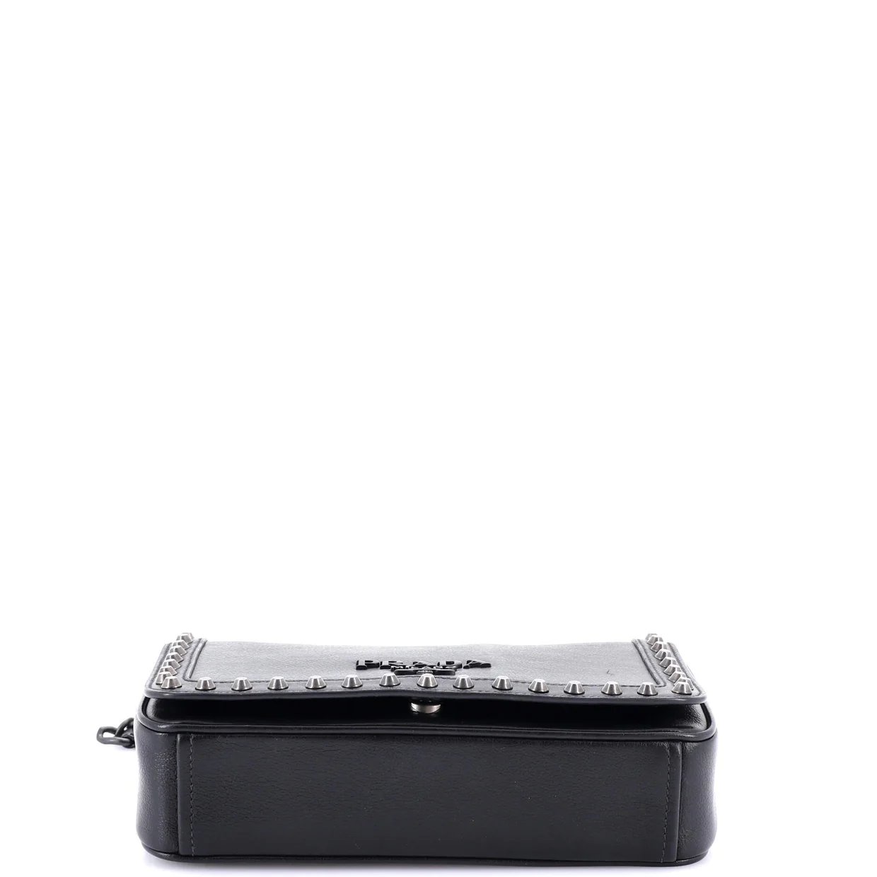 Chain Flap Bag Studded Glazed Calfskin Medium - Deep Luxury