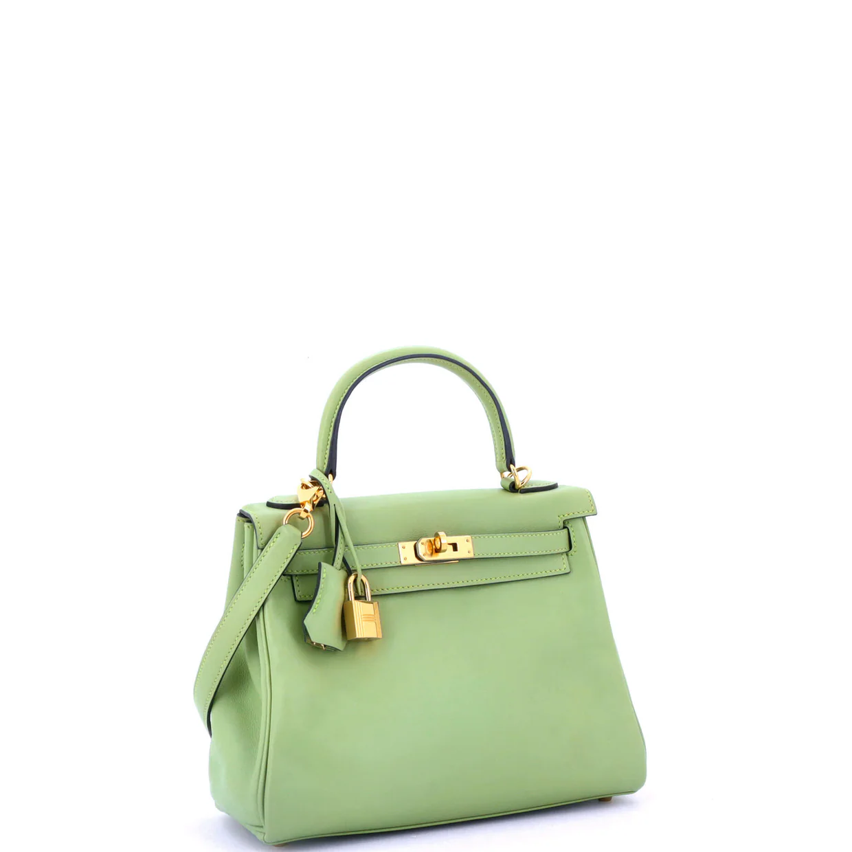 Kelly Handbag Vert Criquet Swift with Gold Hardware 25 - Deep Luxury