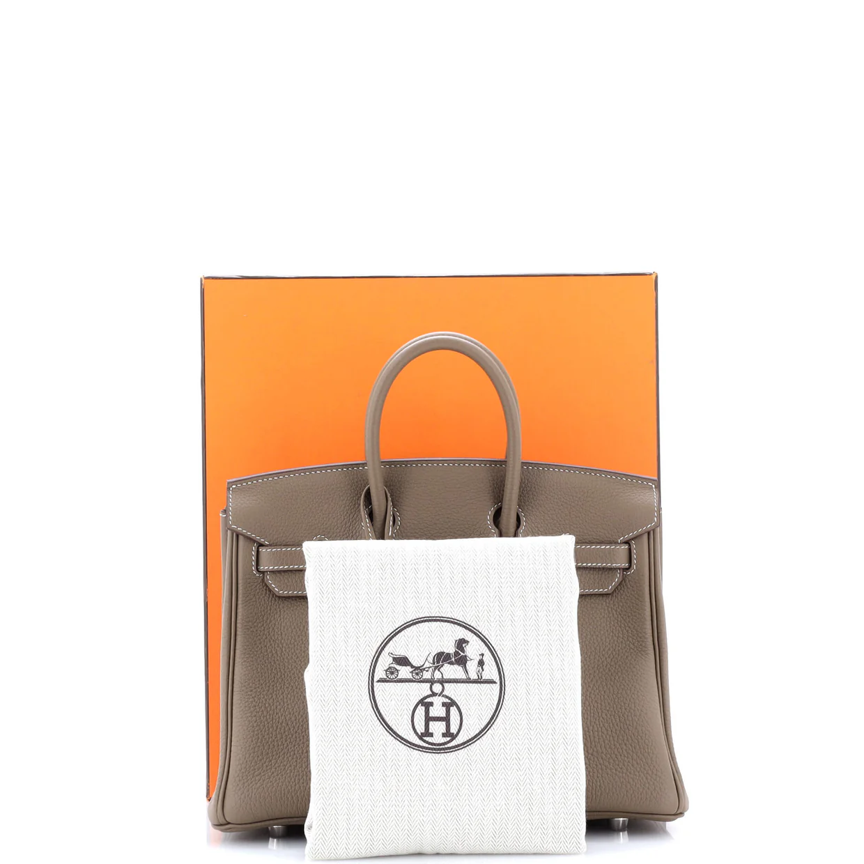 Birkin Handbag Grey Togo with Palladium Hardware 25 - Deep Luxury