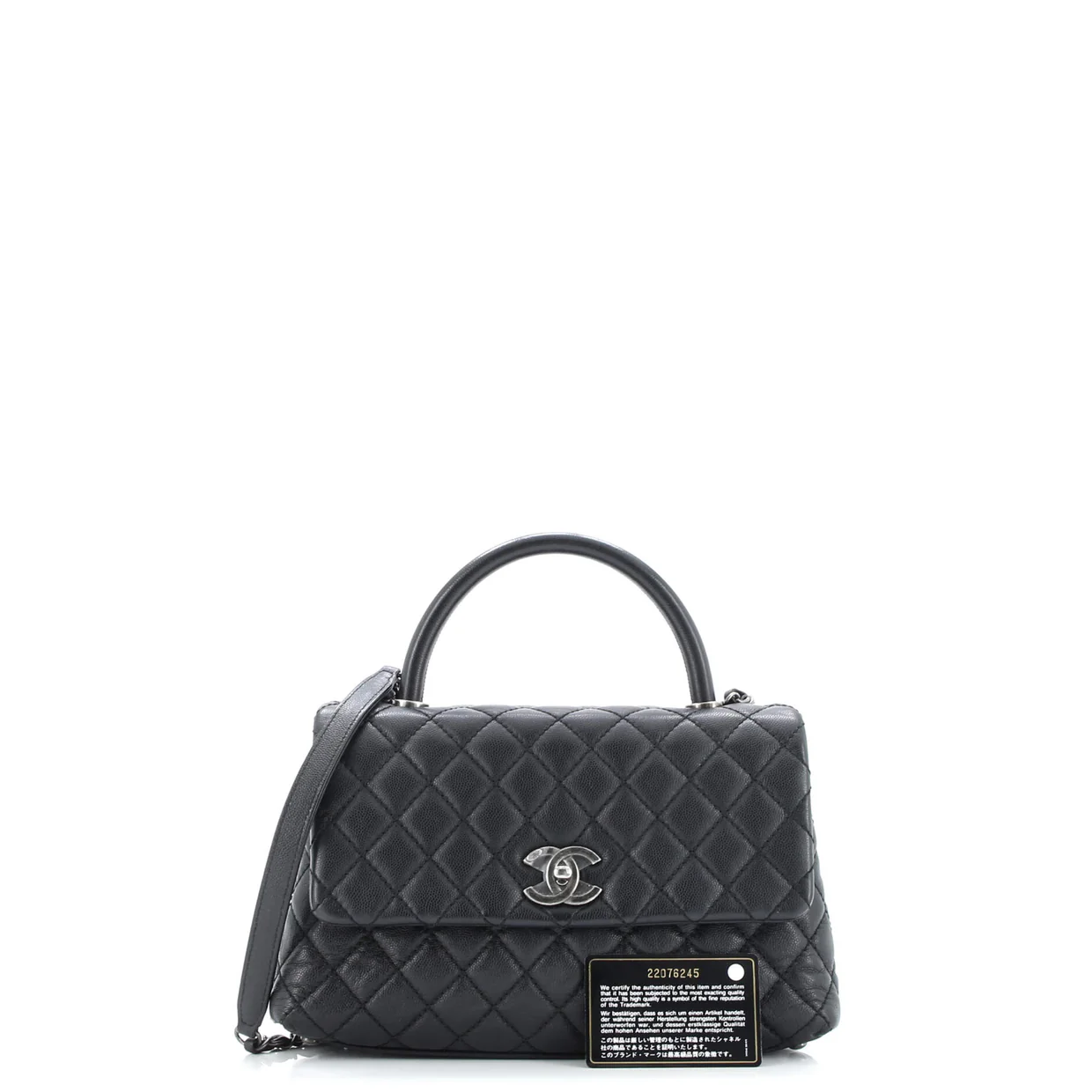 Coco Top Handle Bag Quilted Caviar Small - Deep Luxury