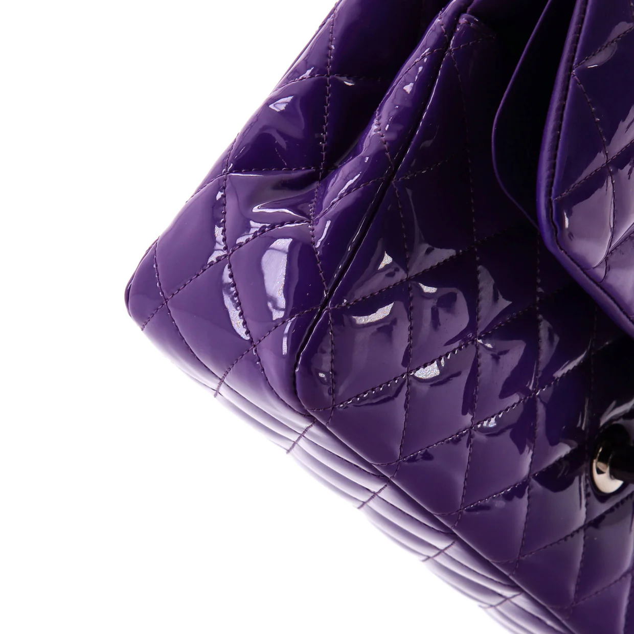 Classic Double Flap Bag Quilted Patent Medium - Deep Luxury