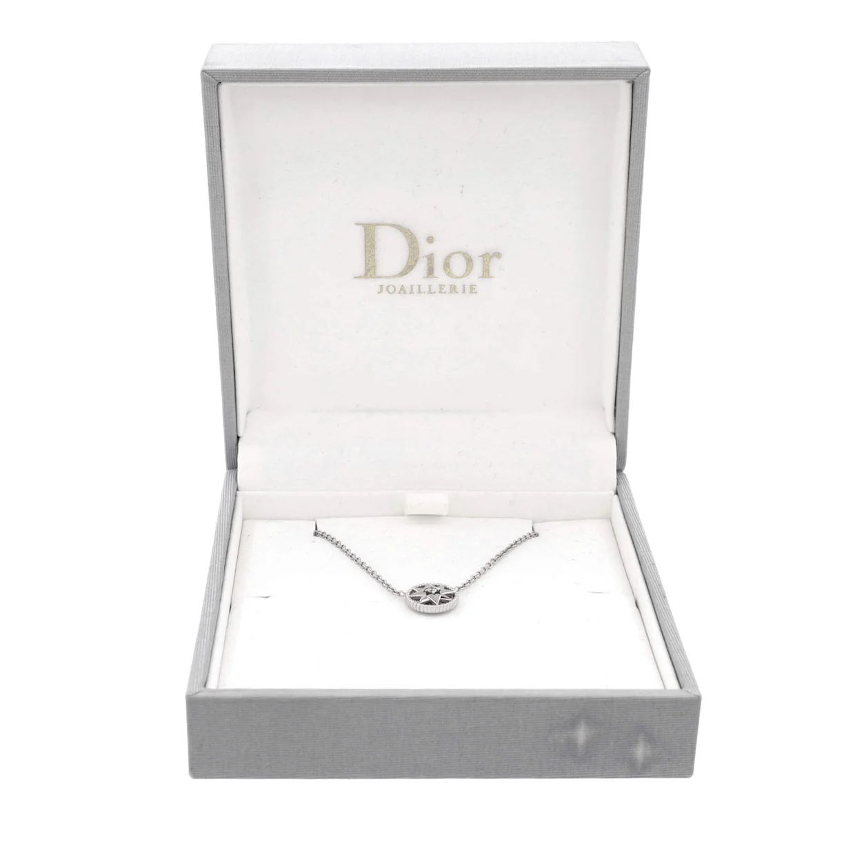 Rose des Vents Necklace 18K White Gold with Diamonds Small - Deep Luxury