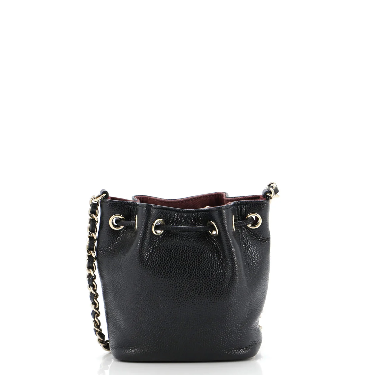 Business Affinity Drawstring Bucket Bag Quilted Caviar Mini - Deep Luxury