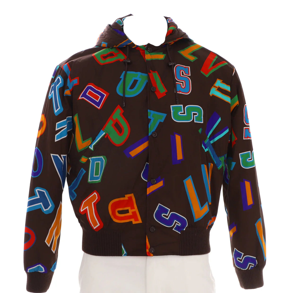 Men's LV x NBA Letters Hooded Blouson Jacket Printed Polyamide - Deep Luxury